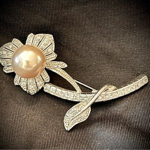 Vintage Pearl and Diamond brooch